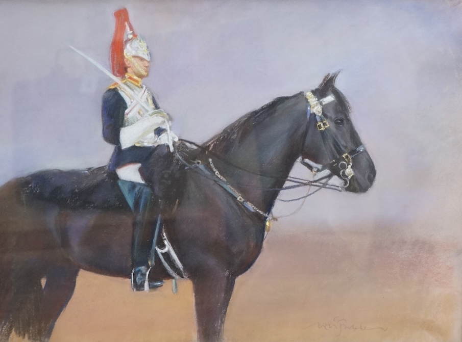 Neil Forster (1939-2016), 'Horseguard', signed, pastel, 36 x 48cm